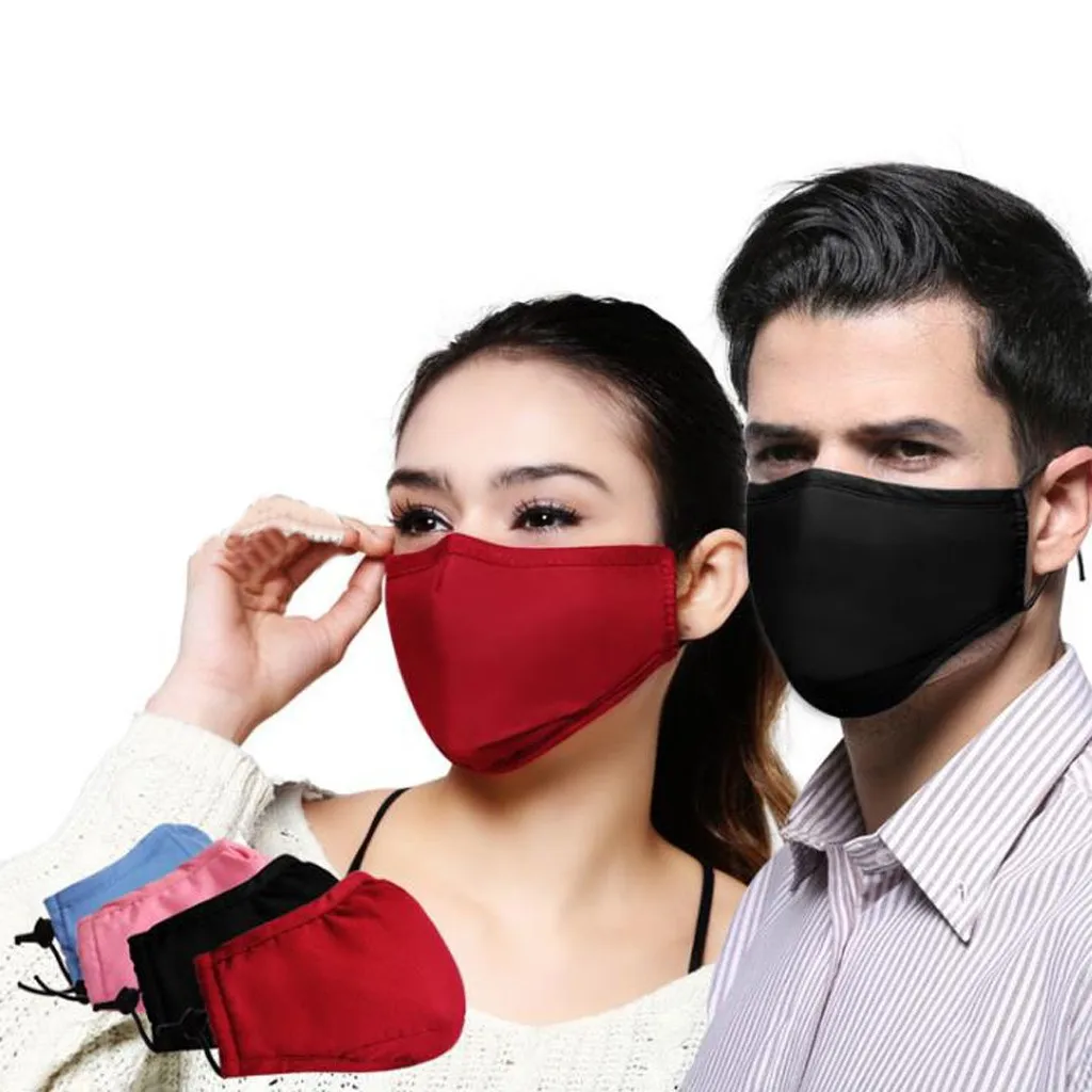Face Mask Carbon Cotton Women Washable Reuse PM2.5 Activated Filter Mouth 2PCS 4PCS | Красота и здоровье