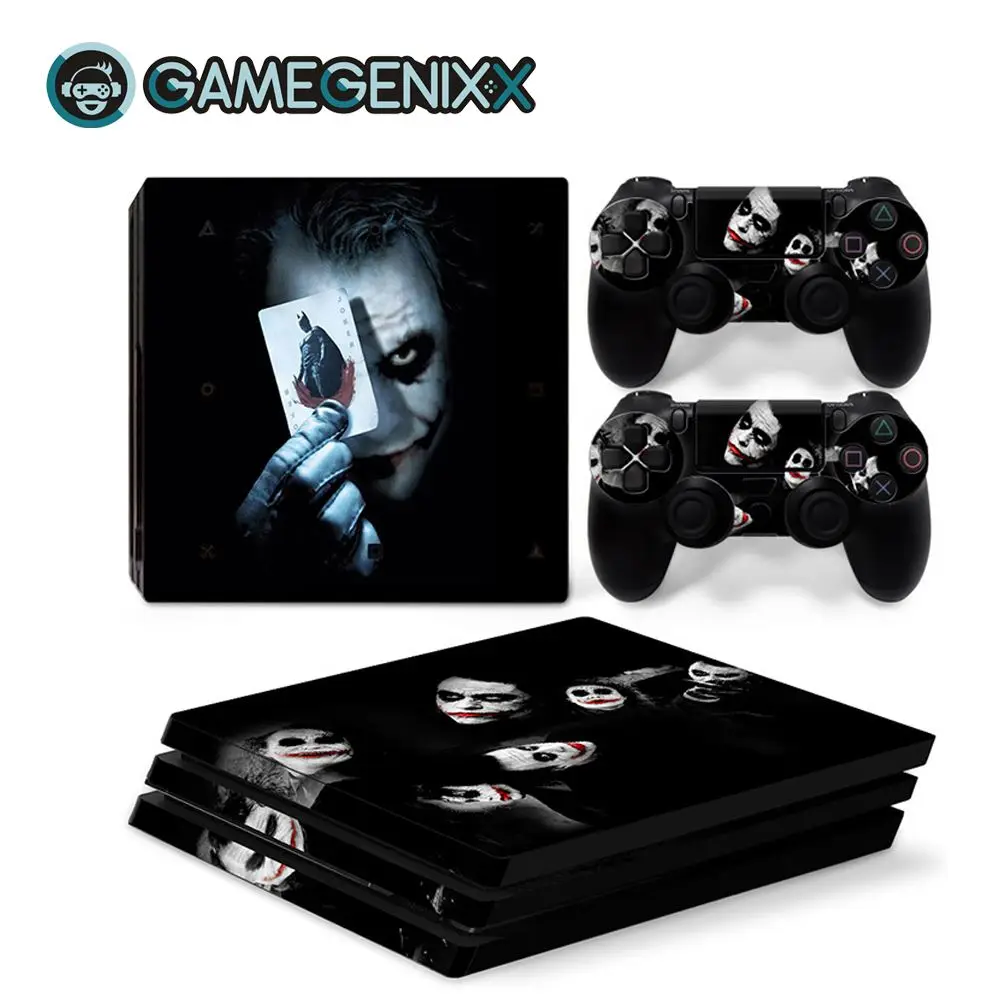 GAMEGENIXX Кожа Наклейка виниловая наклейка водонепроницаемый чехол для PS4 Pro консоли и 2 контроллеров-Джокер