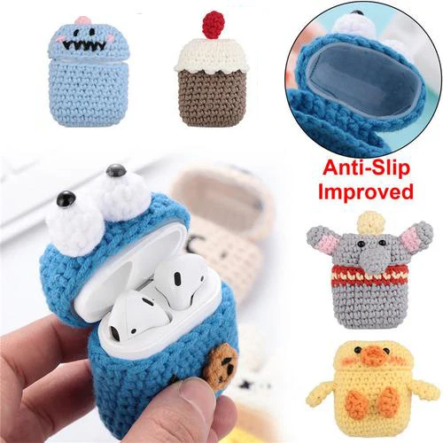

Wireless Earphone Cover Manual Wool Knitting Cartoon Lovely Anti-fall For Airpods Accessories High Quality Creative Beautiful