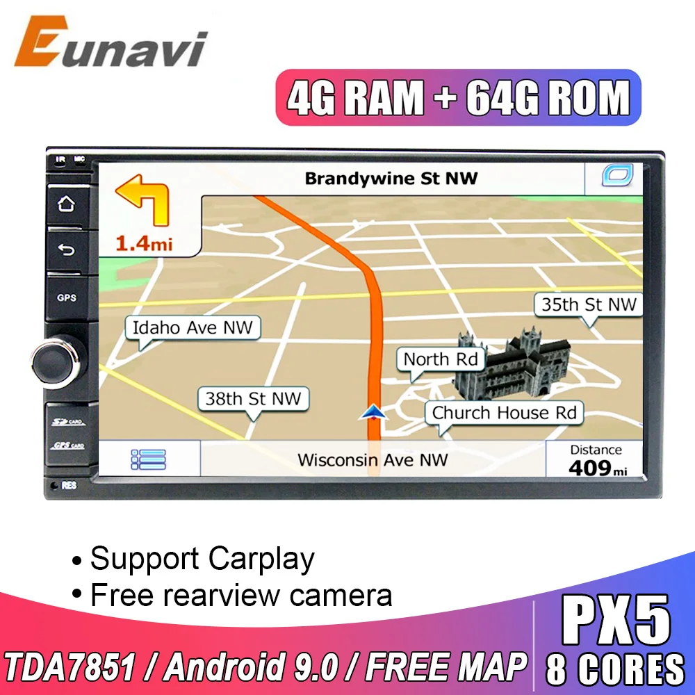 Eunavi Универсальный 2 din 7 ''Android 9,0 автомобильный Радио стерео Мультимедийный плеер WIFI 2din GPS навигация USB SWC TDA7851 сенсорный экран Eunavi Универсальный 2 din 7 ''Android 9,0 автомобильный Радио стерео Мультимедийный плеер WIFI 2din GPS навигация USB SWC TDA7851 сенсорный экран