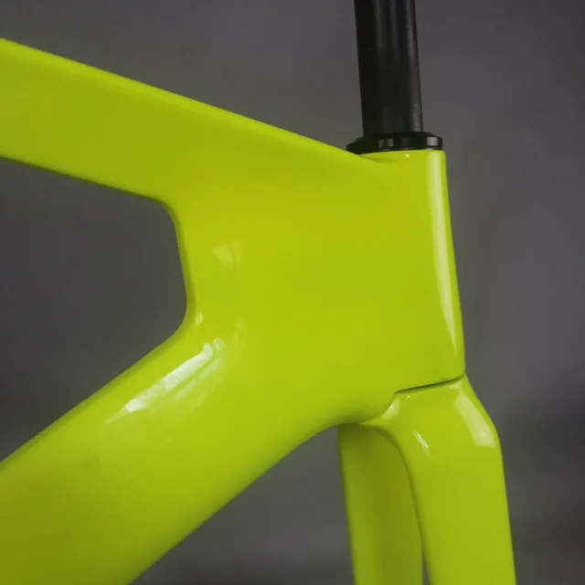 Fluorescent Yellow Carbon Track Frame, Road Frame, Fixed