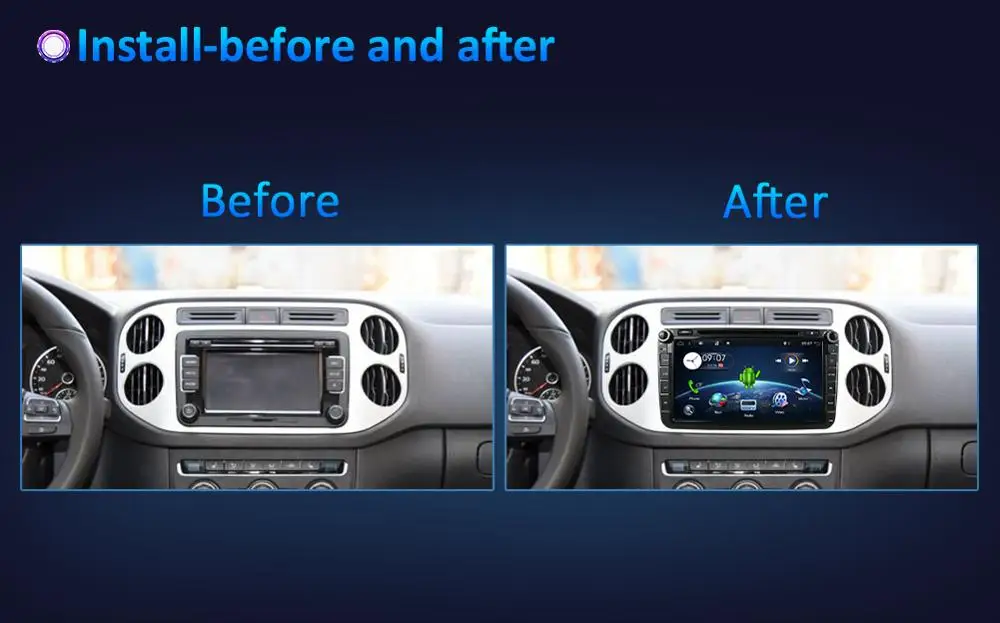  Two Din Car Multimedia Player Android 9.0 2G RAM Auto Radio For Skoda/Seat/Volkswagen/Passat b7/POL