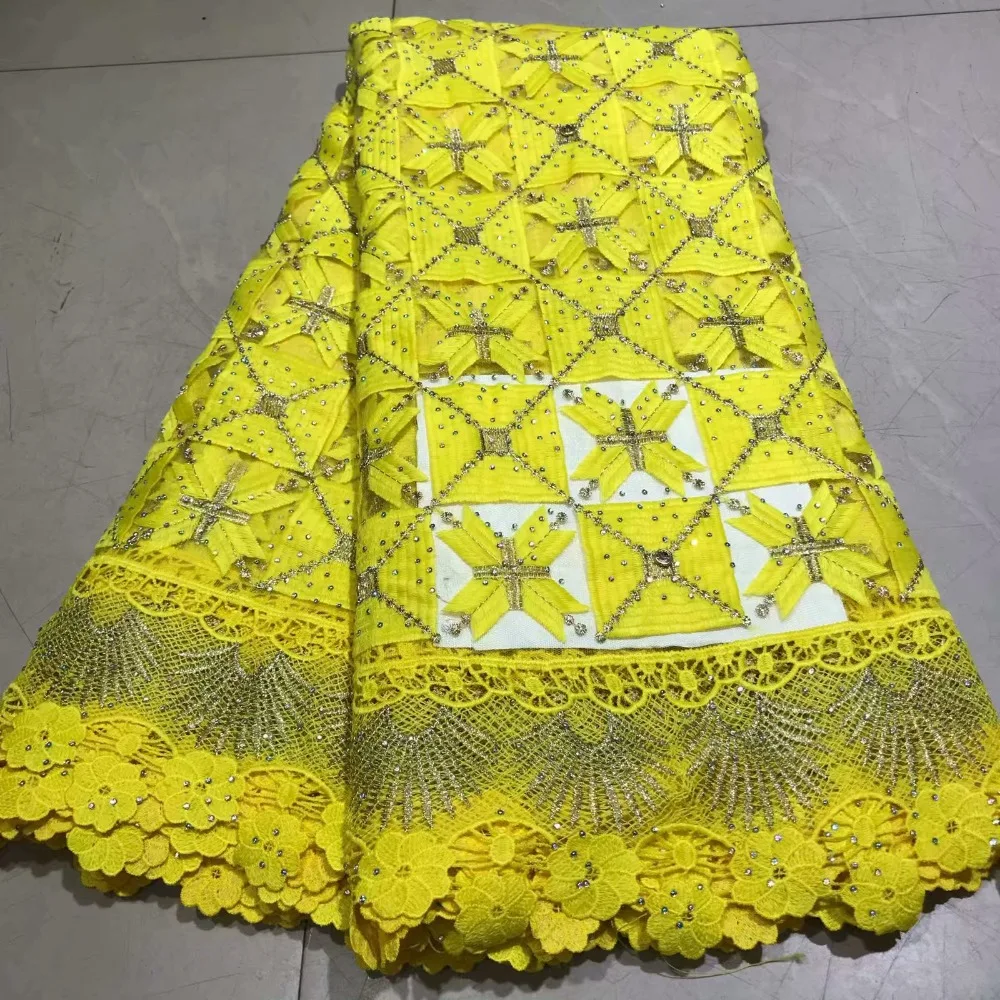 Африканская кружевная ткань для вечерние платье в нигерийском стиле французский швейцарская вуаль ткань с Стразы полиэстер 5 ярдов 40 плетения