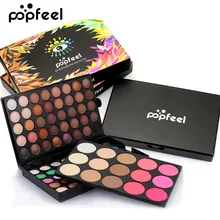 Набор для макияжа 80 цветов Тени для век+ 15 цветов хайлайтер и румяна палитра Профессиональный Полный Макияж Румяна Пудра Набор теней для век
