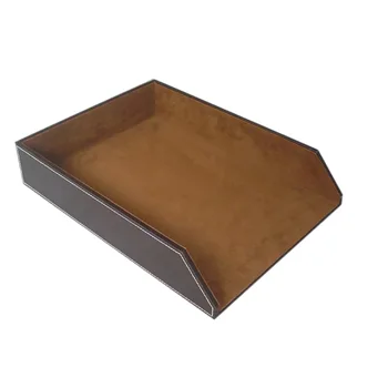 

big Creative PU Leather file storage tray A4 file tray office supplies desktop stationary holder