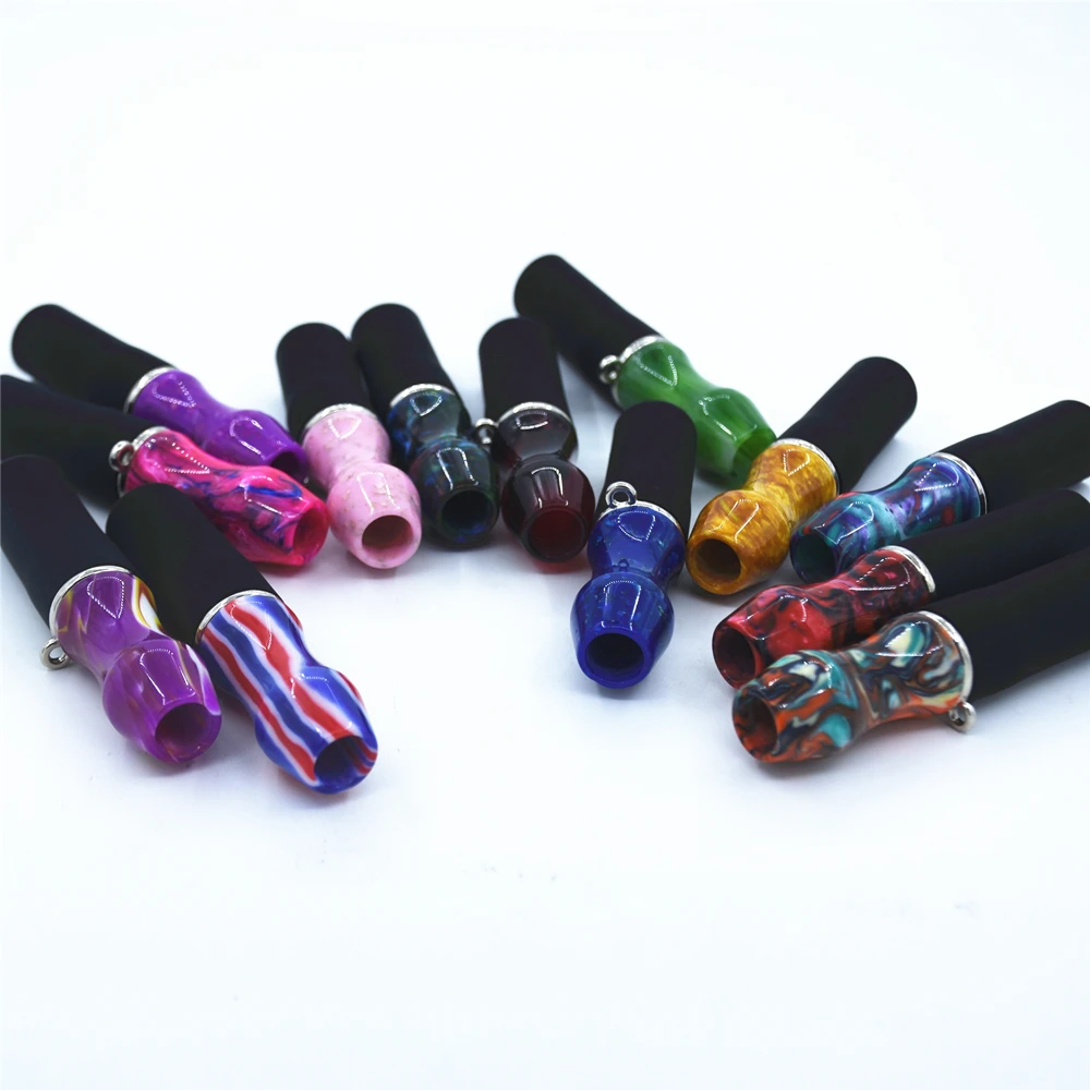 1 PC Resin Hookah Tips Shisha Mouthpiece Silicone with Hang Rope Strap Chicha Narguile Water Pipe Accessories Random