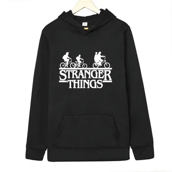 

New 2019 Trendy Faces Stranger Things Hooded Mens Hoodies and Sweatshirts Oversized for Autumn with Hip Hop Winter Hoodies Men