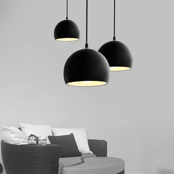 

Pendant lights hemisphere Pendant Lamp Black White lamp shade For Modern Bar Restaurant Bedroom