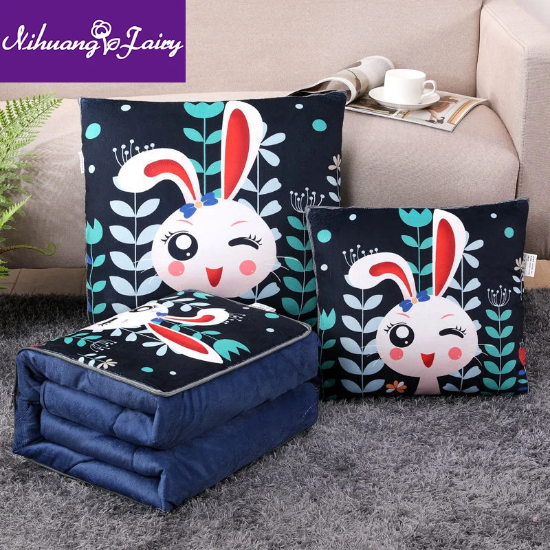 

Pillow quilt dual purpose car coral fleece foldable multifunctional office cushion sofa nap air conditioning quilt