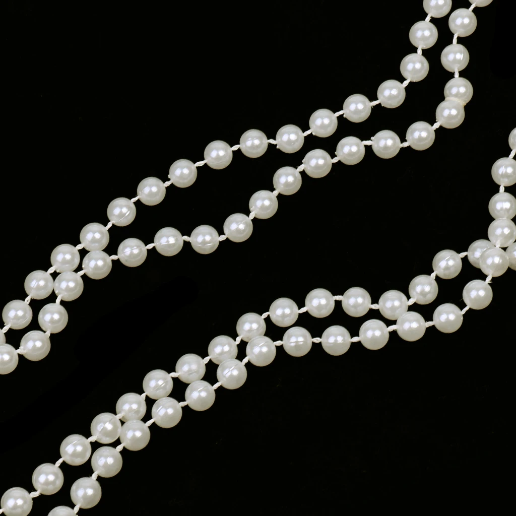1920s Flapper Necklace Long Pearl Chain Plastic Beads For Vintage Great  Dress Length 130 cm