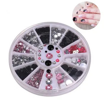 

Acrylic Irregular Colorful Crystal Jewelry Decorations Glitter Shiny Nail Art 3 Color Mixed Box Small Turntable Nail Tool TSLM2