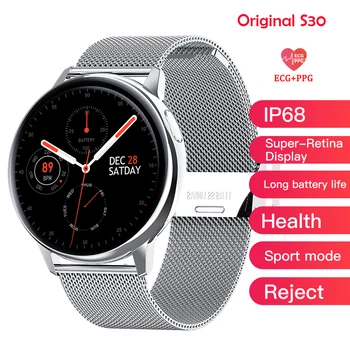 

S30 Smart Watch Men ECG IP68 Waterproof Heart Rate Body temperature Monitor Smartwatch Women Update S20 for Xiaomi Samsung Phone