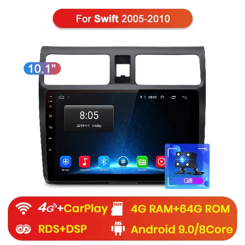 4G (4GB 64GB) Junsun 2G+ 32G Android 8,1 для Suzuki Swift 2007 2008 2009 2004-2010 Авто 2 din автомагнитола стерео плеер Bluetooth gps навигация - Цвет: 4G (4GB 64GB)
