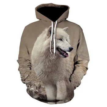 

Brand Hoodie 3D Wolf Print Mens Hoodies and Sweatshirts Men Hooded Long sleeved Sweat Homme Capuche Sweetheart Clothes drop ship