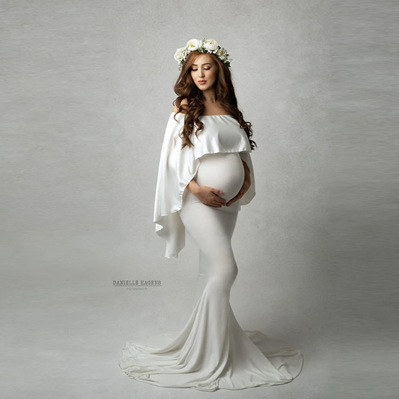 Long white maternity maxi dress Clearance