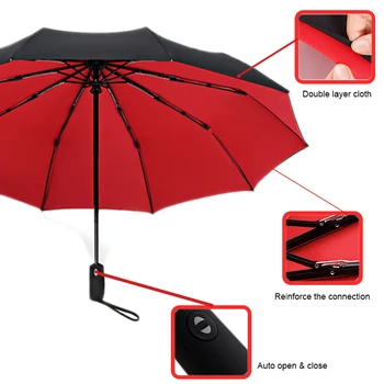 

Umbrella Parasol Women's Sun Umbrella Automatic Folding Ten Bone Female Double Male Windproof Reinforced Umbrella Parasol Rain