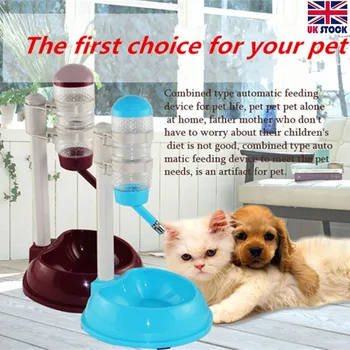 

Pet Cat Dog Water Drinker Dispenser Food Stand Hamster Feeder Dish Bowl Bottle