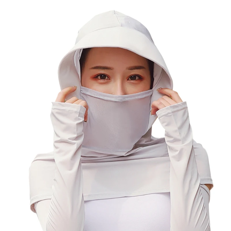 

New Face Mask Shawl Hat Sunshade Hat Breathable Multifunctional Quick Drying Sunshade Gauze Ice Silk Camping Hiking Equipment