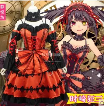

Anime DATE A LIVE Nightmare Tokisaki Kurumi Uniform Cosplay Costumes Full Set Party Fancy Lolita Princess Dress
