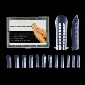 

120pcs Clear Dual Forms Nail System Full Cover Nail Extension DIY Nails Accessoires Manicure Tools Quick Building Gel Mold Tips