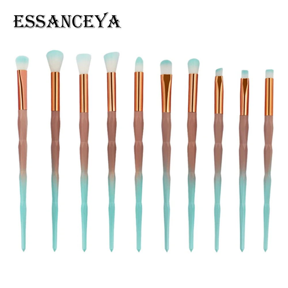ESSANCEYA 10/15 шт алмазные Косметические кисти для макияжа Фонд вентилятор косметическая пудра для бровей губ кисть для теней для век макияж кисти набор инструментов - Handle Color: 10pcs