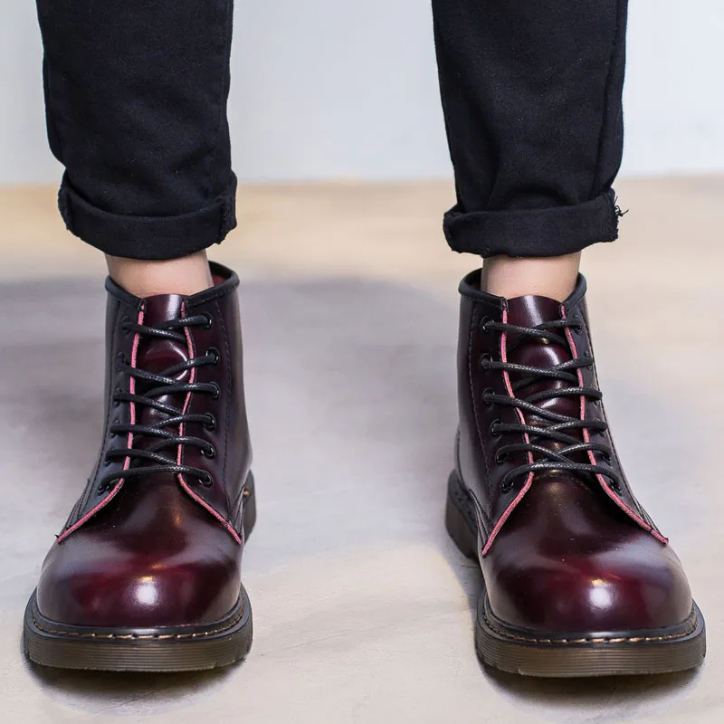 Мужские зимние ботинки из натуральной кожи; doc martins; красивые Ботинки Martin в британском стиле; винтажные классические ботинки-дезерты в стиле милитари; ботильоны в байкерском стиле