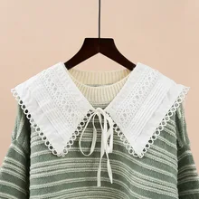 Colar falso de poliéster branco feminino para camisola vestido de casamento camisa destacável colares feminino removível colar falso