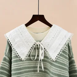 Women's White Polyester False Collar for Sweater Dress Wedding Dress Shirt Detachable Collars Female Removable Fake Collar