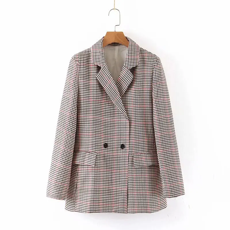 

Europe And America WOMEN'S Dress 2019 Spring And Autumn New Style Fashion Elegant Two-Button Pattern Suit Jacket Women's C2257