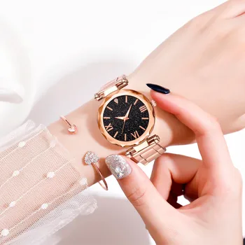 

Roman Star Sky Watch Women Multi Faceted Bump Watches Ladies Ladies Quartz Bracelet Clock Top Brand Designer Wrist Watch Female