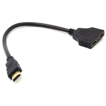 

1080P HDMI Port Male to 2 Female 1 In 2 Out Splitter Cable Adapter Converter