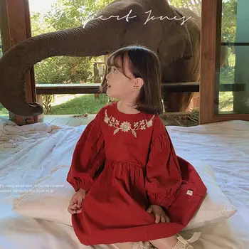 

2020 Korea style girls embroidery dress fashion spring girls dresses 1-6 years HM465