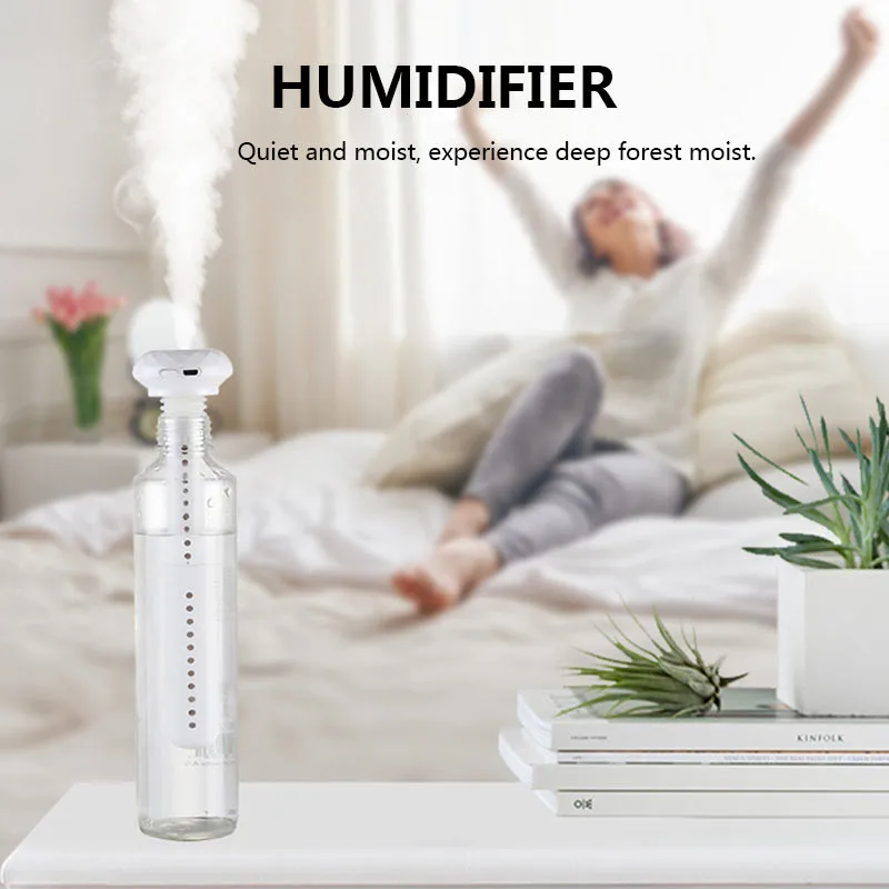 

High Quality USB Portable Air Humidifier Diamond Bottle Aroma Oil Diffuser Mist Maker For Office Home Humidification Detachable