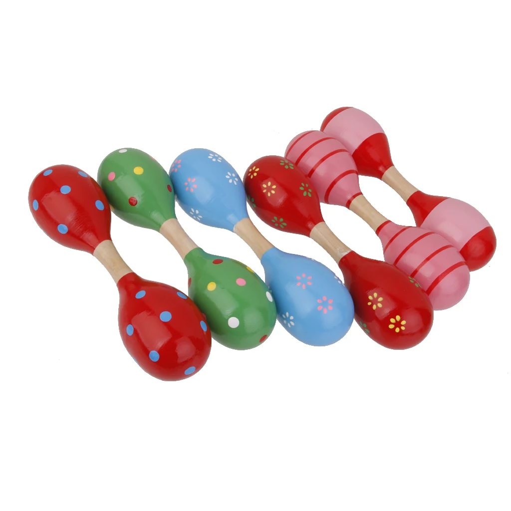 Radom 1x Wooden Maraca Wood Rattle Musical Party Baby Shaker Toys 22.5cm