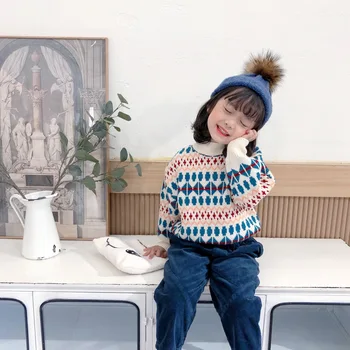 

Girls Winter Sweaters Kids Girls Thicken Warm Clothes Children Fashion Winter Autumn Knitted Sweater Infant Girls Causal Sweater