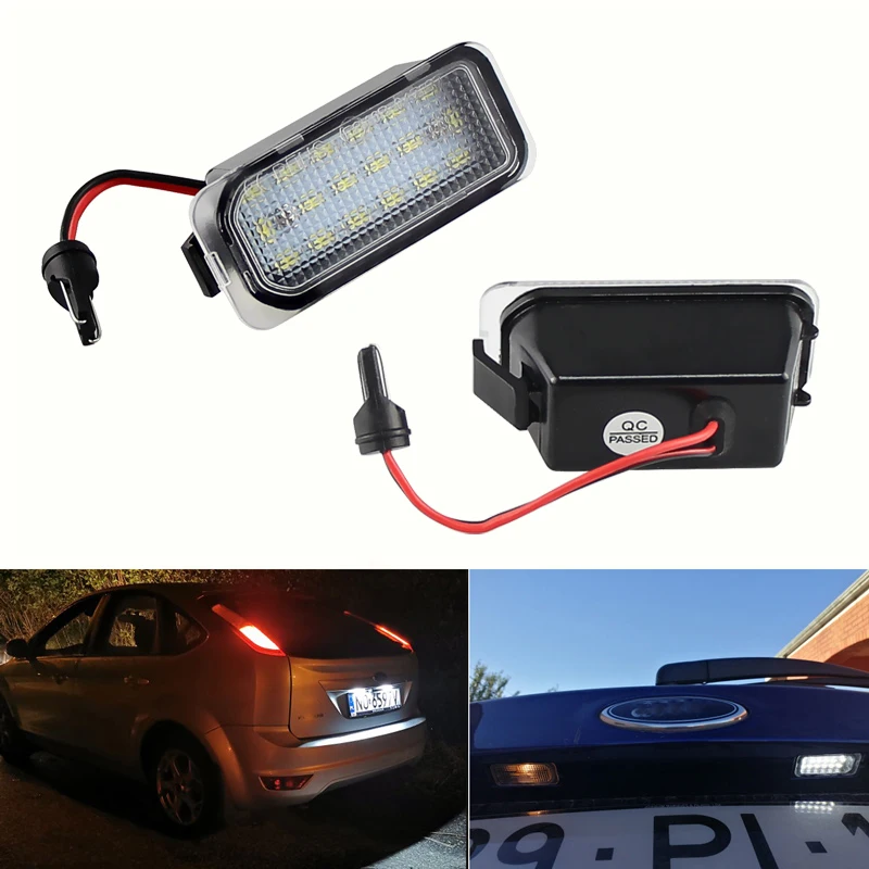 6500K White Canbus LED License Plate Lights Lamps For Ford Focus 2 3 CMAX  Fiesta 6 Jaguar XJ XF Licence Number Plate Light