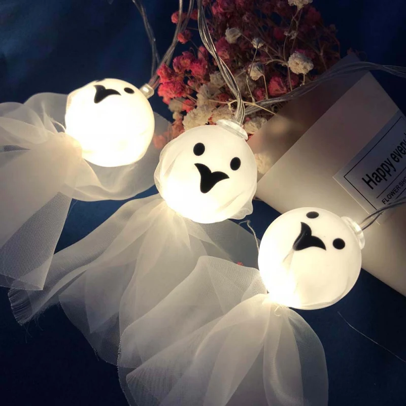 Новый милый Призрак лицо 10 светодиодный гирлянды для Хэллоуина Декор уникальный