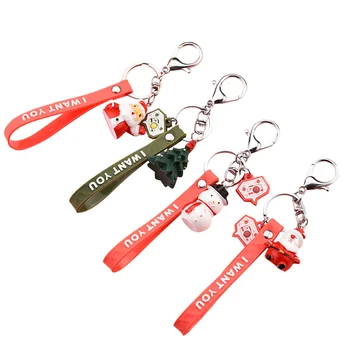 

4Pcs Christmas Key Chains Handbag Key Ring Pendants Car Pendants (Mixed Style)