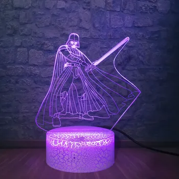 

Drop Shipping Star Wars Black Knight Cool Figure 3D Night Light 7 Color Gradient Acrylic Lamp Crack Base Teen Best Gift Kid Toy