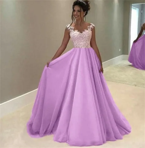Сексуальное женское элегантное цветочное Кружевное платье макси vestido de festa платье с открытой спиной Женские сарафаны нарядное платье для принцессы торжественное длинное платье - Цвет: Фиолетовый