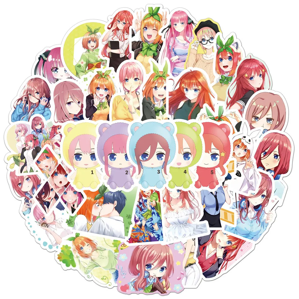 10/50Pcs Pack The Quintessential Quintuplets Anime Stickers Laptop Luggage Skateboard Bicycle Guitar Waterproof Sticker Kids Toy