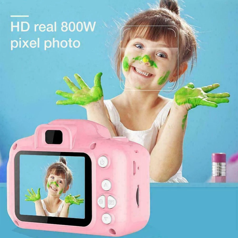 1200 Вт мини-камера детские игрушки 2 дюйма HD экран цифровая портативная детская камера для обучения игрушка перезаряжаемая наружная камера игрушка