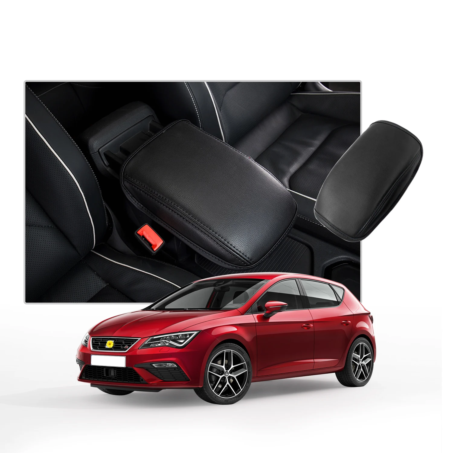 Lfotpp Auto Bracciolo Box Cover Per Seat Leon Mk3 Leon Cupra 5F 2013-2019 Controllo Centrale Bracciolo Storage Box Pad Auto Interior Seat Leon Mk3 Acc