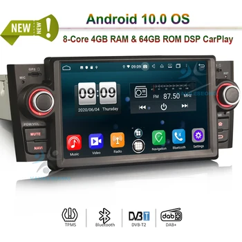 

7" Bluetooth Autoradio Android 10.0 Car Stereo CarPlay & Auto GPS Radio 4G OBD DVR SatNav DAB+ DSP for Fiat Punto Linea