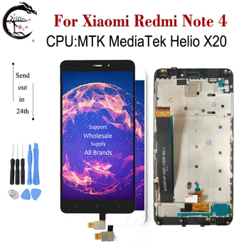 

LCD For Xiaomi Redmi Note 4 MTK MediaTek Helio X20 Full Display Screen Digitizer Touch Assembly Redmi NOTE4 Display With Frame