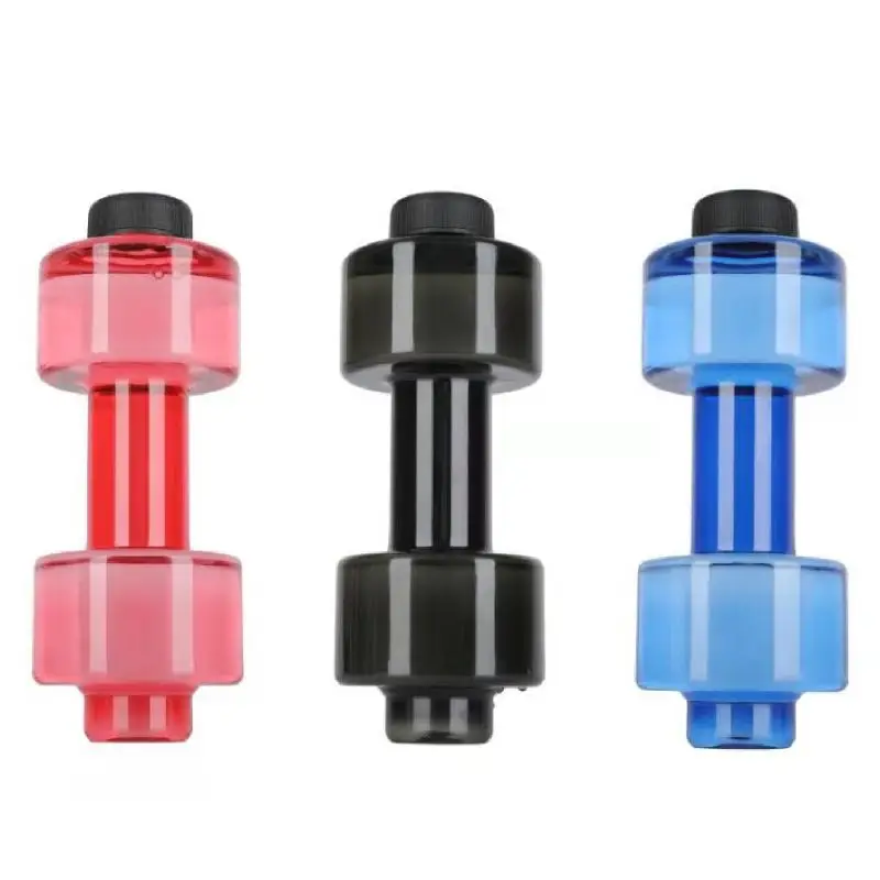 3 Colors Sports Water Bottles 550ml Leakproof Portable Unbreakable My Sports Plastic Bottle Shaker BPA Fitness Dumbbell Unisex