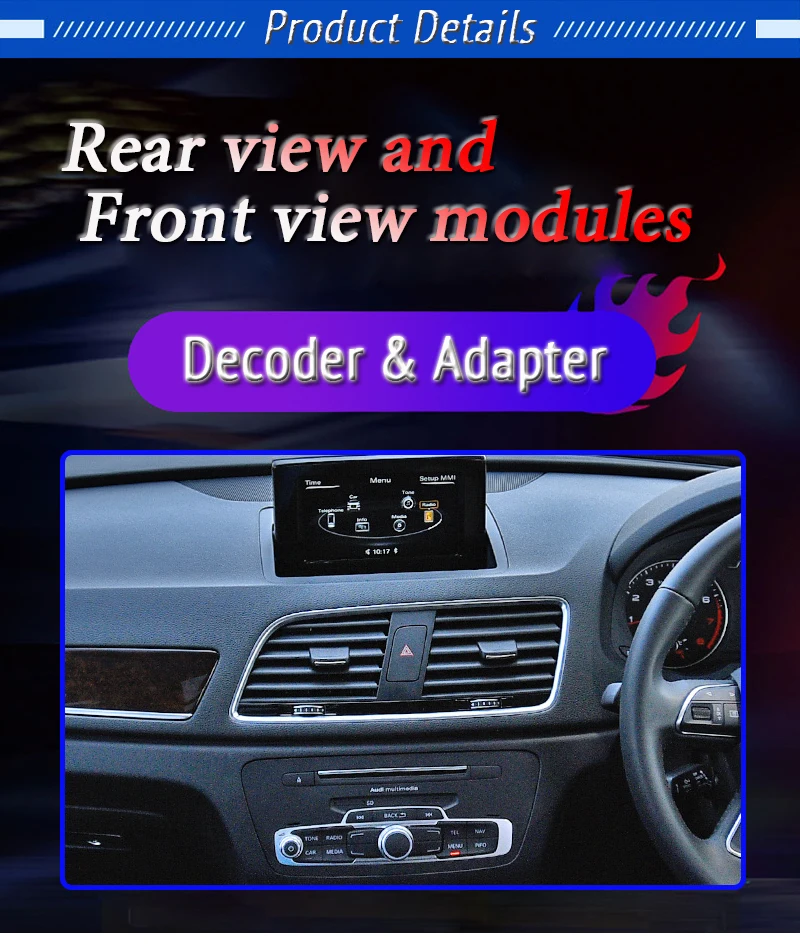 For Audi Q3 8U MMI 2011~2018 Interface Rear View Camera Decoder Original Car Screen Upgrade Parking Backup Camera Display Adpter DGX