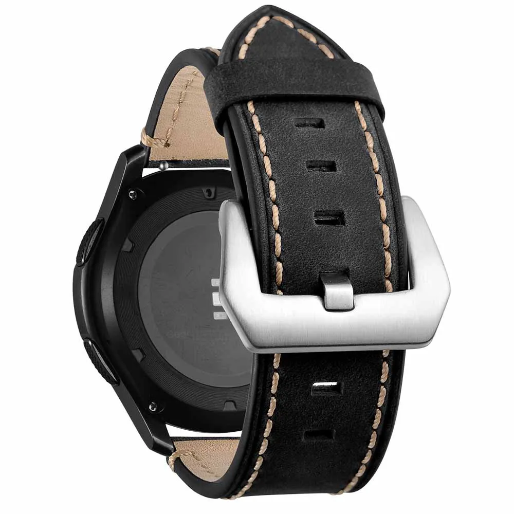 22 мм кожаный ремешок для часов Ремешок для samsung Galaxy Watch 46 мм ремешок для часов женские часы сарт часы