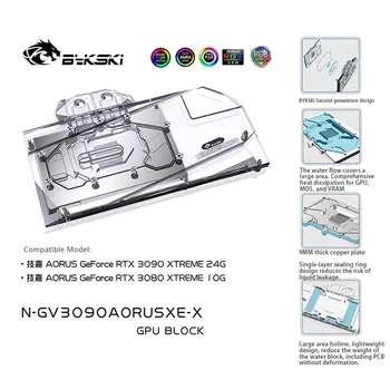 شراءBykski استخدام كتلة المياه لجيجابايت AORUS RTX 3090 إكستريم 24G /RTX 3080 إكستريم 10G وحدة معالجة الرسومات/غطاء كامل النحاس المبرد كتلة
