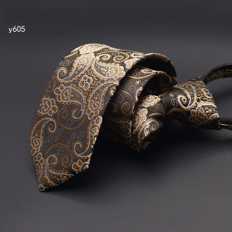 y605 Новинка, брендовый, мужской, высокое качество, модный, 6 см., тонкий, на молнии, галстук, формальный, Свадебный, Повседневный, на шею, галстук для мужчин, упаковка с подарочной коробкой - Цвет: y605